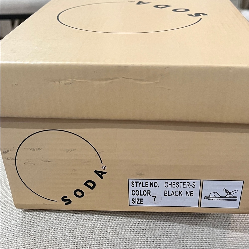 Soda Women's Black Chester-S Wedge Sandals/NIB/7 - Picture 14 of 15